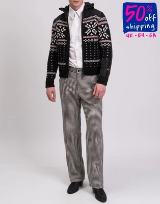 RRP€808 AZTECH MOUNTAIN Wool Jacquard Jacket Size XXS Fair Isle Paneled Hooded - Image 1 of 4