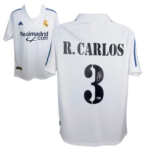 Roberto Carlos Signed Real Madrid Soccer Jersey #3 with Beckett Witness - Picture 1 of 4