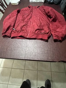 Columbia Jacke Herren Large rot Fleece gefüttert Windbreaker Bomber Full Zip Taschen - Bild 1 von 9