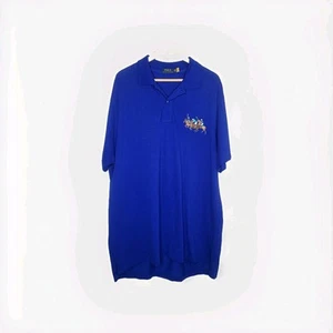POLO RALPH LAUREN Men's Big And Tall Mesh Triple Pony Polo Shirt Royal Blue 2XB - Picture 1 of 8