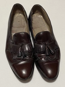 Florsheim Mens 13 D Burgundy Leather Wingtip Loafer Dress Shoes - Picture 1 of 12