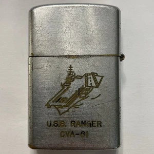 1960s USN UNITED STATES NAVY USS RANGER CVA-81 SHARP LIGHTER AIRCRAFT CARRIER - Picture 1 of 5