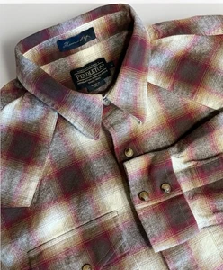 PENDLETON Flanell Herren THOMAS KAY WESTERN Hemd 100% Wolle Braun L - Top! - Bild 1 von 7