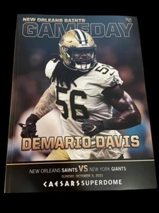 2021 NEW ORLEANS SAINTS GAMEDAY PROGRAM vs Giants 10/3/21 DEMARIO DAVIS - Picture 1 of 1