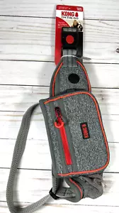 KONG On-The-GO Reflective Waist Pack Grey Red 50" w/ Pouch Dog Pet Outdoor - Picture 1 of 6