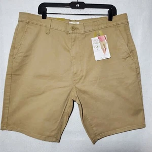Levi Strauss Signature Gold Casual Chino Shorts Mens 38 Brown Flex 11" Denim - Picture 1 of 11