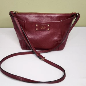 Vince Camuto Leather Crossbody Bag Brick Red Pebble Pleated Flat Bottom Roomy - Picture 1 of 17