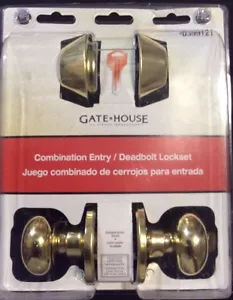 Nuevo (1) Juego de cerradura de puerta de entrada puerta doble cilindro cerrojo combo latón pulido - Imagen 1 de 1