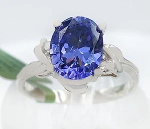 AAA 2.32 Cts TANZANITE SOLITAIRE RING 10K WHITE GOLD - New With Tag -MADE IN USA - Picture 1 of 9