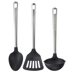 IKEA DIREKT 3-piece kitchen utensil set, black/stainless steel - Picture 1 of 3
