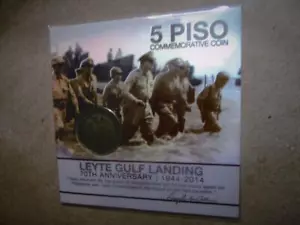 2014 Philippines Leyte Gulf landing 70th Anniversary 5 piso commemorative coin - Picture 1 of 3