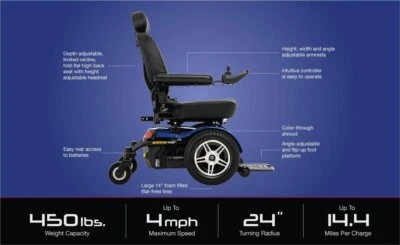 Jazzy Elite HD Heavy-Duty Power Wheelchair l 450 lb Capacity l Electric... - Image 1 of 3