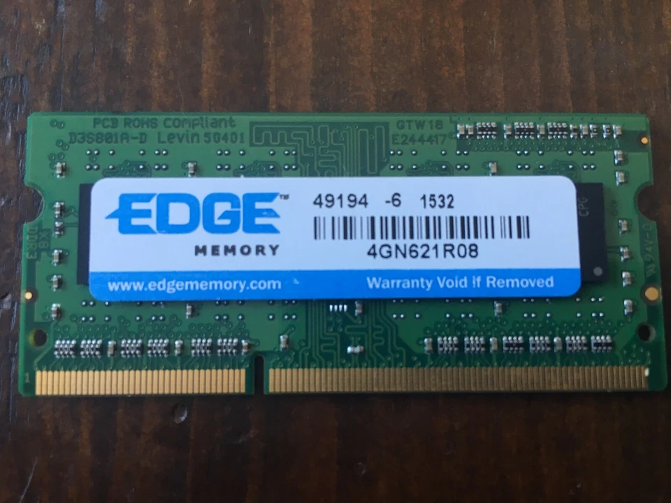 Edge Laptop Memory 4GB RAM (1x4GB) 4GN621R08 49194 Pulled from Working Machines - Image 1 of 1