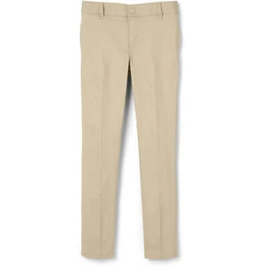 CFj Wear ~ Girls Uniform Flat Front Pants Khaki - Pick Size - Picture 1 of 11