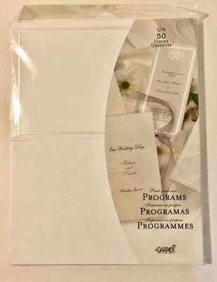 Programas de boda blanco perla medio plegable 50ct Gartner Studios (61047) NUEVO Foto 1 de 3