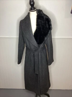 Gabardina Cole Haan Signature mezcla de lana piel sintética nueva sin etiquetas 10  Foto 1 de 4