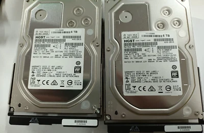 NetApp 6TB (2 pcs)3.5'' SAS 12G 7.2K  111-03283 0F22881 + caddy fr. 6600 storage - Image 1 of 3
