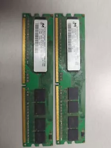 2- Micron 512 MB DDR2. 1 GB DDR2 - Picture 1 of 3