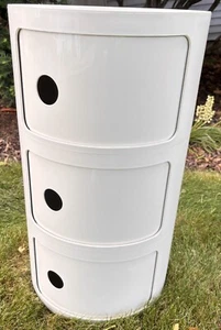 Kartell Componibili Classic 3 Tier Shelves Storage Unit White Exc. Cond. - Picture 1 of 12