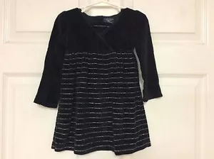 Vestido Faded Glory Bebé Niñas Talla 24 Meses Negro Plata Terciopelo 90 - Imagen 1 de 5