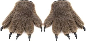 Unisex Adults Animal Paw Claw Gloves, Halloween Werewolf Claws Gloves Thick Bear - Picture 1 of 7