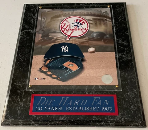 **SALE** DIE HARD FAN NEW YORK YANKEES FRAMED 8X10 PHOTO-12X15 WALL PLAQUE Cover