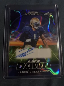 2025 Leaf A New Dawn Jaden Greathouse AUTO /7 - NOTRE DAME - Picture 1 of 2