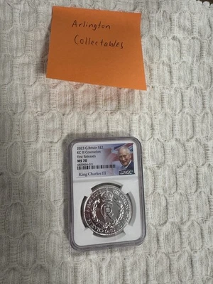 2023 G. Britain Charles III Coronation First Release MS 70 NGC 1 Oz Silver .999 - Image 1 of 3