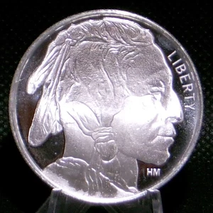 HM Highland Mint Indian Head / Buffalo 1 oz .999 Fine Silver ERROR ROUND Lot #02 - Picture 1 of 5