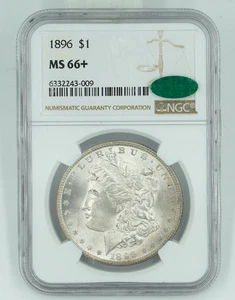 1896 NGC & CAC MS66+ Morgan Silver Dollar - Picture 1 of 3