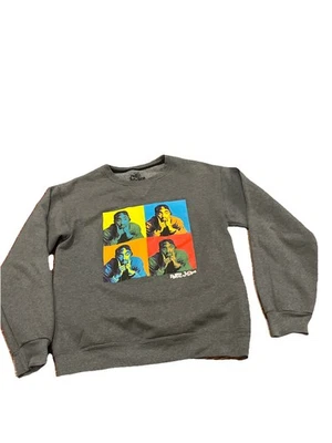 Унисекс Тупак длинным рукавом серый толстовка поэтическое правосудие Sz S графический рэп художник - Изображение 1 из 4