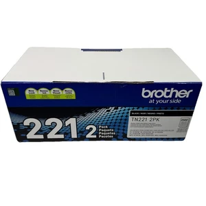 Pack de 2 toners noirs Brother Standard 2500 pages rendement TN221 boîte ouverte - Photo 1/8