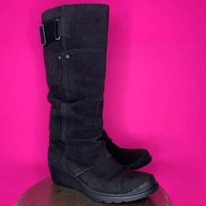 Bota alta Sorel Toronto negra de gamuza con tacón de cuña talla 7 - Imagen 1 de 9