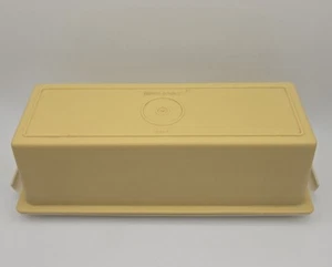 Vintage TUPPERWARE Harvest Gold Butter Dish Keeper w/Almond Base ~ 637-7 & 636-8 - Picture 1 of 6