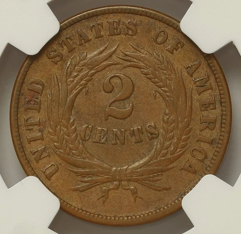 1869 TWO CENTS PIECE NGC AU DETAILS Cover