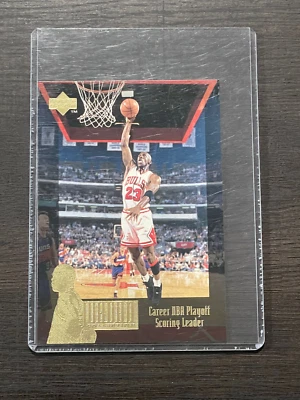 Michael Jordan 1994-95 Collector's Choice Playoffs Líder anotador - Bulls Salón de la fama raro Foto 1 de 2