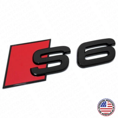 Audi S6 Gloss Black Rear Letter Tail Nameplate Trunk Emblem Badge Sport Sline - Image 1 of 4