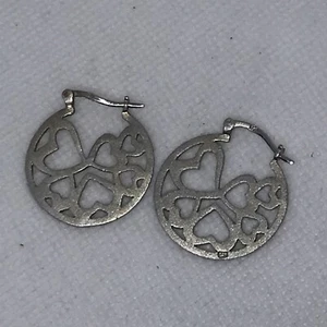 Chinese Vintage Sterling Silver .925 Floral Love Pattern Earrings *NEW* - Picture 1 of 5