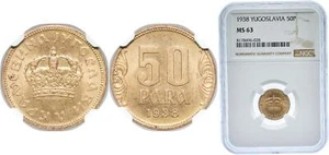 Yugoslavia 1938 50 Para Aluminium bronze 91  Cu 9  Al NGC MS 63 - Picture 1 of 1