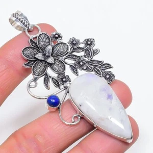 Colgante de joyería de plata de ley 925 con piedras preciosas de lapislázuli de 3,35" h626 - Imagen 1 de 3