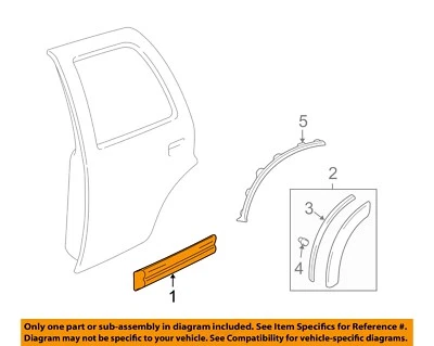 GM OEM 01-04 Tracker Rear Door Exterior Trim-Side Molding 30025216 Foto 1 de 2
