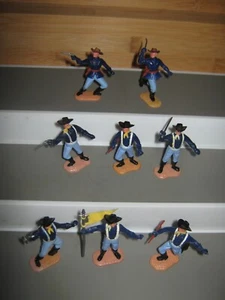 Timpo 7th cavalry set of all 8 poses 1st series brown bases very good condition - Bild 1 von 5