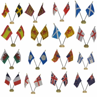 Double Table Desk Flag 240+ Countries Fast & FREE UK Delivery! - Image 1 of 4