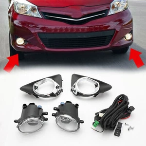 Front Bumper Fog Lights Lamps Harness Switch Kit For 12-14 Toyota Yaris Hatch ZE - Picture 1 of 8