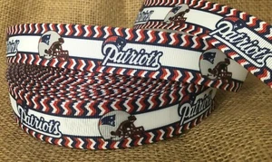 1 yard of 1" NEW ENGLAND PATRIOTS Inspired Grosgrain Ribbon  - Picture 1 of 1