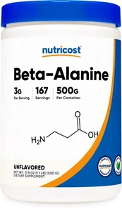 Nutricost Beta Alanine Powder 500 Grams - Pure Beta-Alanine - Picture 1 of 5
