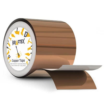 Kraftex Copper Tape [2 Inch X 33Ft]. Copper Tape Conductive Adhesive Use as Copp - Image 1 of 4