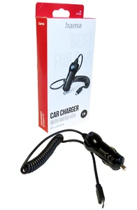 Hama Auto Ladegerät Micro USB KFZ Ladekabel 12/24V-5V 1,2A Lade Adapter Neu OVP - Bild 1 von 7