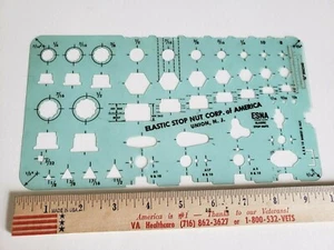 Elastic Stop Nut Corp of America ESNA Template Drafting 6 8 10 Basket Nut - Picture 1 of 1