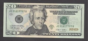 $20 FEDERAL RESERVE NOTES 2009 PHILADELPHIA (JC31617757B), UNC - Picture 1 of 2
